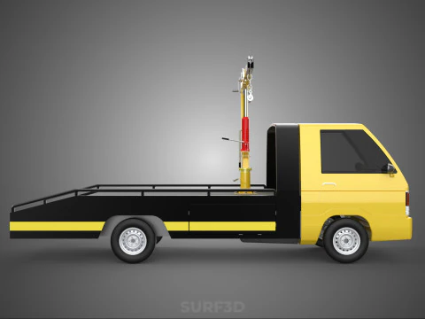 ROADSIDE SERVICE TOW TRUCK OVERHEAD REAR RECOVERY LIFTING CRANE 3D Model