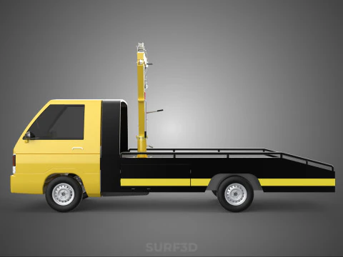 ROADSIDE SERVICE TOW TRUCK OVERHEAD REAR RECOVERY LIFTING CRANE 3D Model