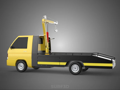 ROADSIDE SERVICE TOW TRUCK OVERHEAD REAR RECOVERY LIFTING CRANE 3D Model