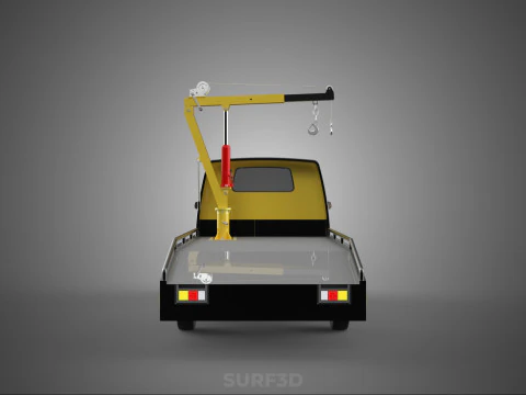 ROADSIDE SERVICE TOW TRUCK OVERHEAD REAR RECOVERY LIFTING CRANE 3D Model