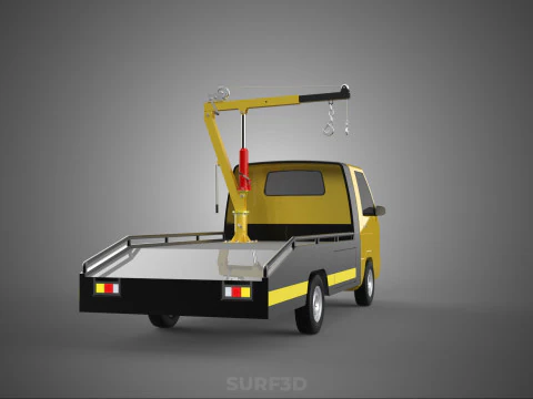 ROADSIDE SERVICE TOW TRUCK OVERHEAD REAR RECOVERY LIFTING CRANE 3D Model