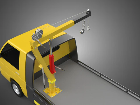 ROADSIDE SERVICE TOW TRUCK OVERHEAD REAR RECOVERY LIFTING CRANE 3D Model
