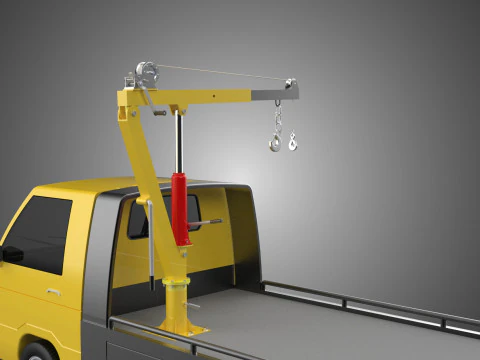 ROADSIDE SERVICE TOW TRUCK OVERHEAD REAR RECOVERY LIFTING CRANE 3D Model