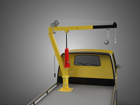 ROADSIDE SERVICE TOW TRUCK OVERHEAD REAR RECOVERY LIFTING CRANE 3D Model
