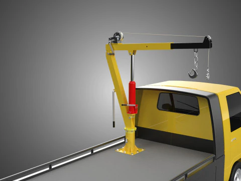 ROADSIDE SERVICE TOW TRUCK OVERHEAD REAR RECOVERY LIFTING CRANE 3D Model