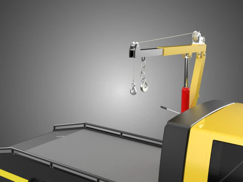 ROADSIDE SERVICE TOW TRUCK OVERHEAD REAR RECOVERY LIFTING CRANE 3D Model