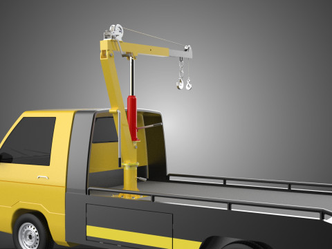ROADSIDE SERVICE TOW TRUCK OVERHEAD REAR RECOVERY LIFTING CRANE 3D Model