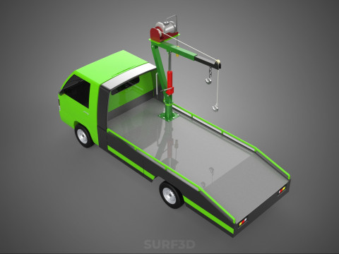 ELECTRIC WINCH HOIST REMOTE SWIVEL CRANE HOOK JIB TRUCK PICKUP 3D Model