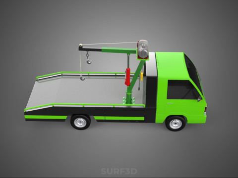 ELECTRIC WINCH HOIST REMOTE SWIVEL CRANE HOOK JIB TRUCK PICKUP 3D Model