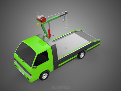 ELECTRIC WINCH HOIST REMOTE SWIVEL CRANE HOOK JIB TRUCK PICKUP 3D Model