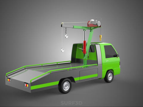 ELECTRIC WINCH HOIST REMOTE SWIVEL CRANE HOOK JIB TRUCK PICKUP 3D Model