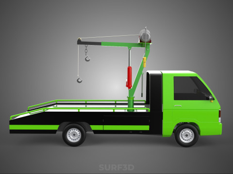ELECTRIC WINCH HOIST REMOTE SWIVEL CRANE HOOK JIB TRUCK PICKUP 3D Model