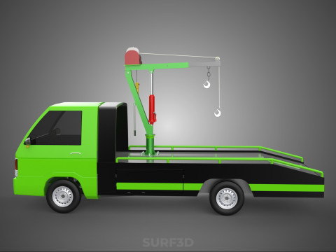 ELECTRIC WINCH HOIST REMOTE SWIVEL CRANE HOOK JIB TRUCK PICKUP 3D Model