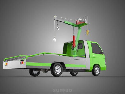 ELECTRIC WINCH HOIST REMOTE SWIVEL CRANE HOOK JIB TRUCK PICKUP 3D Model