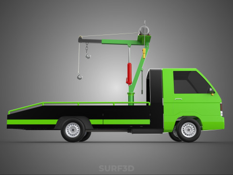 ELECTRIC WINCH HOIST REMOTE SWIVEL CRANE HOOK JIB TRUCK PICKUP 3D Model