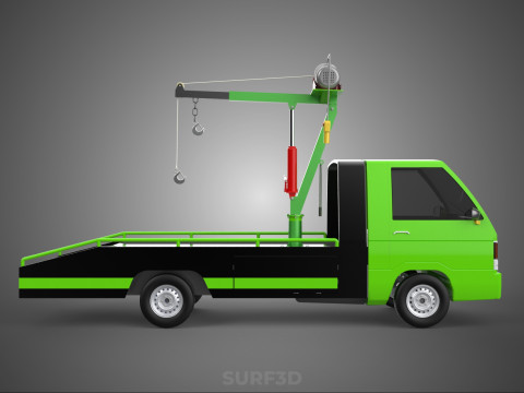 ELECTRIC WINCH HOIST REMOTE SWIVEL CRANE HOOK JIB TRUCK PICKUP 3D Model