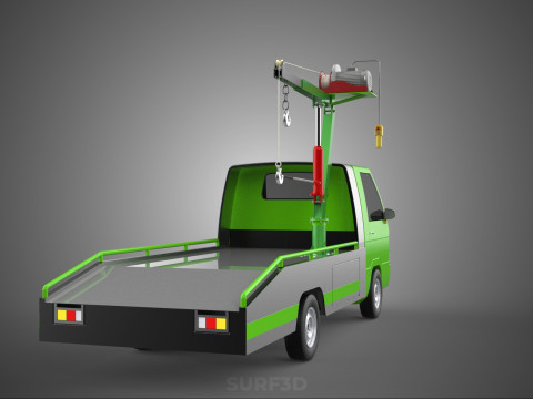 ELECTRIC WINCH HOIST REMOTE SWIVEL CRANE HOOK JIB TRUCK PICKUP 3D Model