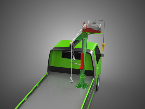 ELECTRIC WINCH HOIST REMOTE SWIVEL CRANE HOOK JIB TRUCK PICKUP 3D Model