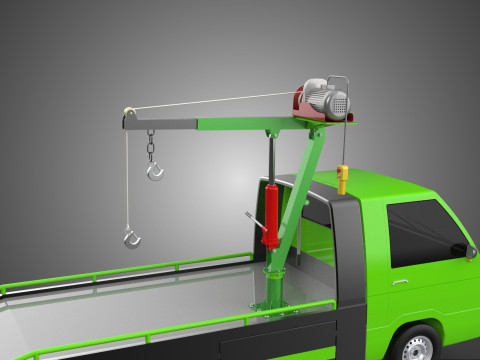 ELECTRIC WINCH HOIST REMOTE SWIVEL CRANE HOOK JIB TRUCK PICKUP 3D Model