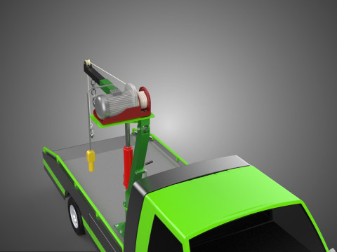 ELECTRIC WINCH HOIST REMOTE SWIVEL CRANE HOOK JIB TRUCK PICKUP 3D Model