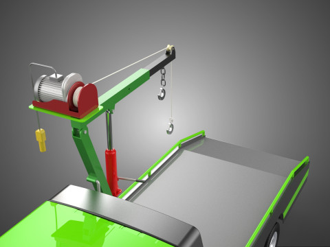 ELECTRIC WINCH HOIST REMOTE SWIVEL CRANE HOOK JIB TRUCK PICKUP 3D Model