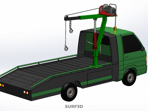 ELECTRIC WINCH HOIST REMOTE SWIVEL CRANE HOOK JIB TRUCK PICKUP 3D Model