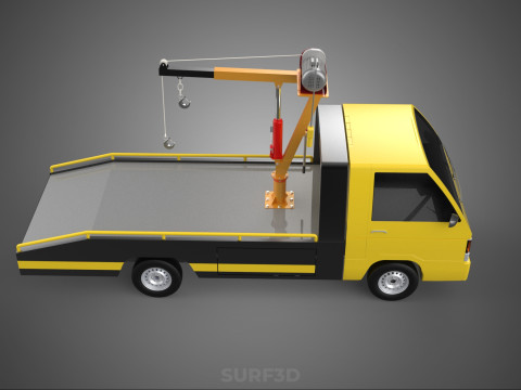 Elektrische Seilwinde, hydraulischer Kran, LKW, Pickup, Fahrzeug 3D Modell