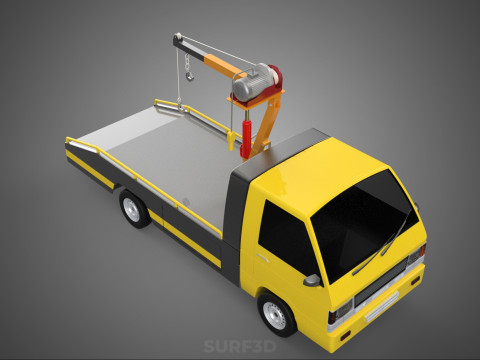 Elektrische Seilwinde, hydraulischer Kran, LKW, Pickup, Fahrzeug 3D Modell