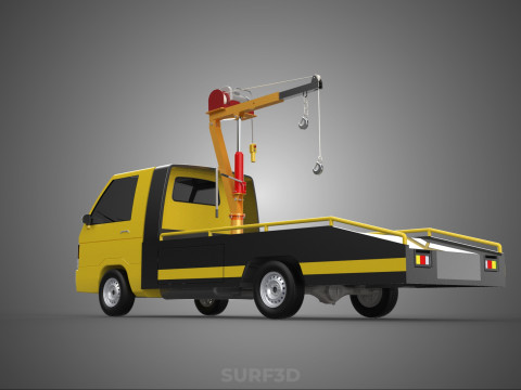 Elektrische Seilwinde, hydraulischer Kran, LKW, Pickup, Fahrzeug 3D Modell