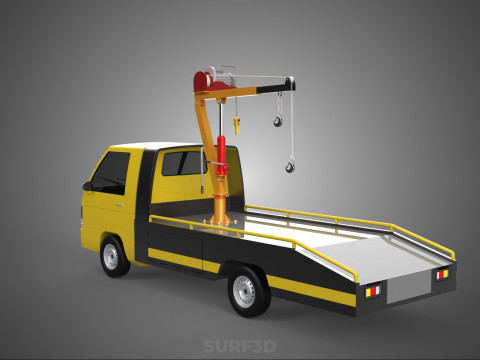 Elektrische Seilwinde, hydraulischer Kran, LKW, Pickup, Fahrzeug 3D Modell