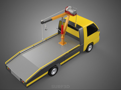 Elektrische Seilwinde, hydraulischer Kran, LKW, Pickup, Fahrzeug 3D Modell