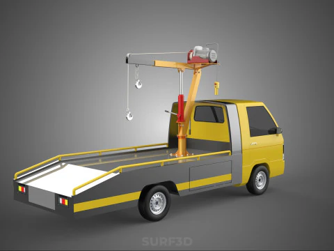 ELECTRIC WINCH HOIST HYDRAULIC CRANE TRUCK PICKUP CAR VEHICLE UP 3D Model