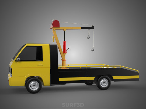 Elektrische Seilwinde, hydraulischer Kran, LKW, Pickup, Fahrzeug 3D Modell