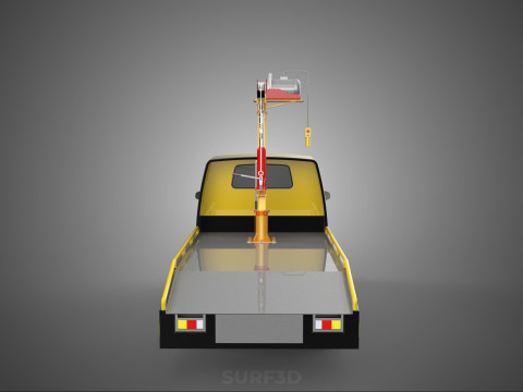 Elektrische Seilwinde, hydraulischer Kran, LKW, Pickup, Fahrzeug 3D Modell
