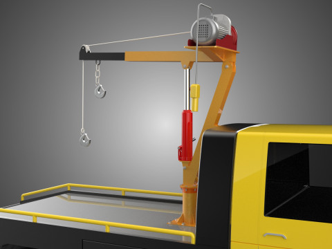 Elektrische Seilwinde, hydraulischer Kran, LKW, Pickup, Fahrzeug 3D Modell