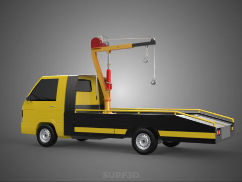 Elektrische Seilwinde, hydraulischer Kran, LKW, Pickup, Fahrzeug 3D Modell