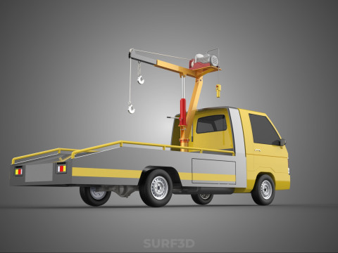 Elektrische Seilwinde, hydraulischer Kran, LKW, Pickup, Fahrzeug 3D Modell