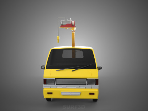 Elektrische Seilwinde, hydraulischer Kran, LKW, Pickup, Fahrzeug 3D Modell