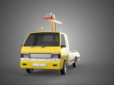 Elektrische Seilwinde, hydraulischer Kran, LKW, Pickup, Fahrzeug 3D Modell