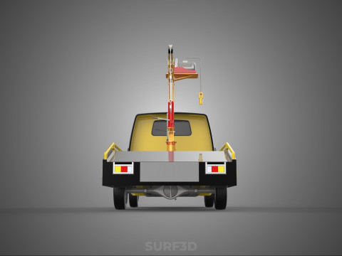 Elektrische Seilwinde, hydraulischer Kran, LKW, Pickup, Fahrzeug 3D Modell