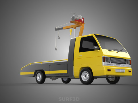 Elektrische Seilwinde, hydraulischer Kran, LKW, Pickup, Fahrzeug 3D Modell