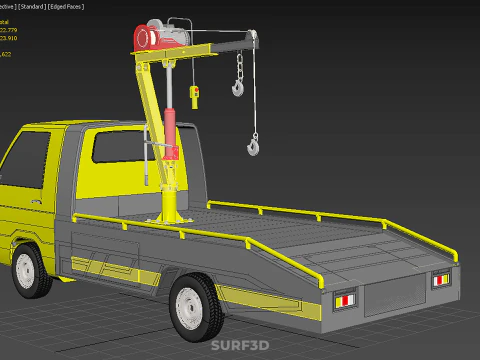 ELECTRIC WINCH HOIST HYDRAULIC CRANE TRUCK PICKUP CAR VEHICLE UP 3D Model