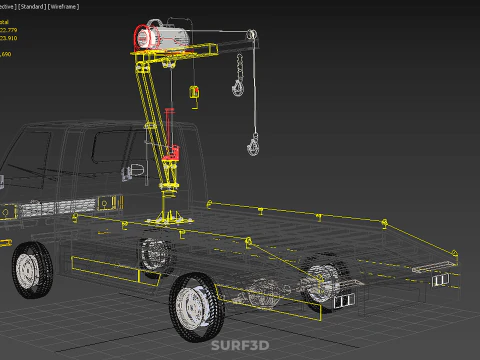 ELECTRIC WINCH HOIST HYDRAULIC CRANE TRUCK PICKUP CAR VEHICLE UP 3D Model
