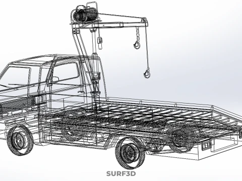 ELECTRIC WINCH HOIST HYDRAULIC CRANE TRUCK PICKUP CAR VEHICLE UP 3D Model