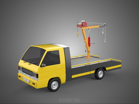 HYDRAULIC CRANE LIFTING ELECTRIC WINCH HOIST TOW TRUCK TOWING 3D मॉडल