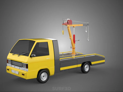 HYDRAULIC CRANE LIFTING ELECTRIC WINCH HOIST TOW TRUCK TOWING 3D Model