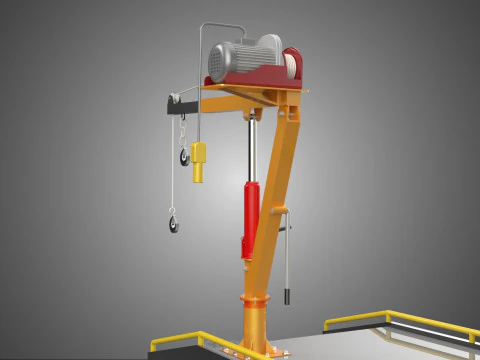 HYDRAULIC CRANE LIFTING ELECTRIC WINCH HOIST TOW TRUCK TOWING 3D Model