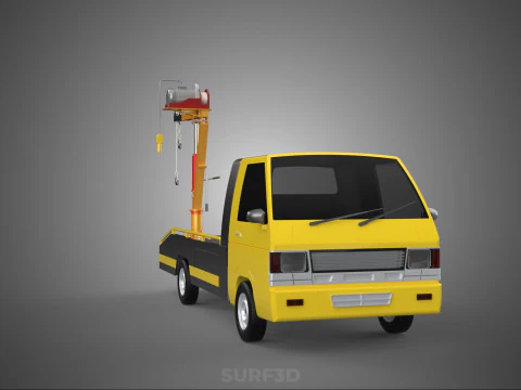 HYDRAULIC CRANE LIFTING ELECTRIC WINCH HOIST TOW TRUCK TOWING 3D Model