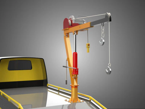 HYDRAULIC CRANE LIFTING ELECTRIC WINCH HOIST TOW TRUCK TOWING 3D Model