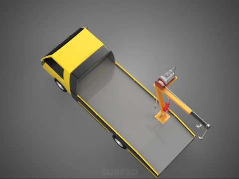 HYDRAULIC CRANE LIFTING ELECTRIC WINCH HOIST TOW TRUCK TOWING 3D Model